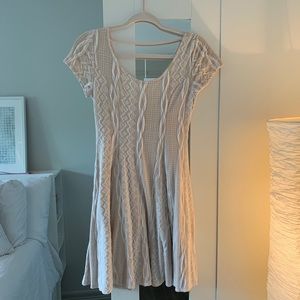 Beige and white dress